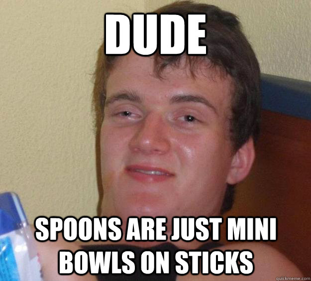 Dude Spoons are just mini bowls on sticks - Dude Spoons are just mini bowls on sticks  10 Guy