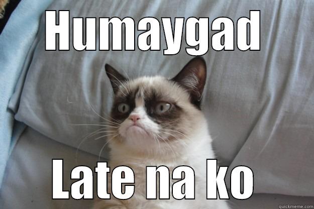 Yung Feeling Na Pag Gising Mo 12:00 Na Tapos May Pasok Kapa :D - HUMAYGAD LATE NA KO Grumpy Cat