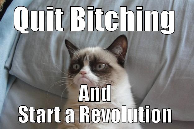 QUIT BITCHING AND START A REVOLUTION Grumpy Cat