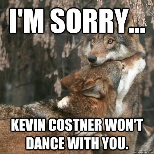 I'm sorry... Kevin Costner won't dance with you.  