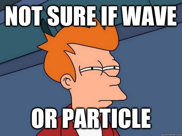 Not sure if wave or particle  Futurama Fry