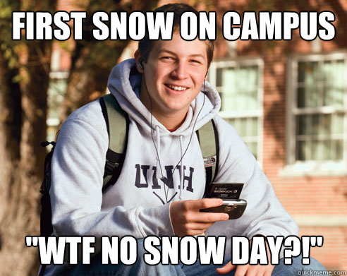 first snow on campus 