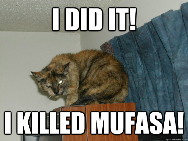 I did it! I killed Mufasa!   