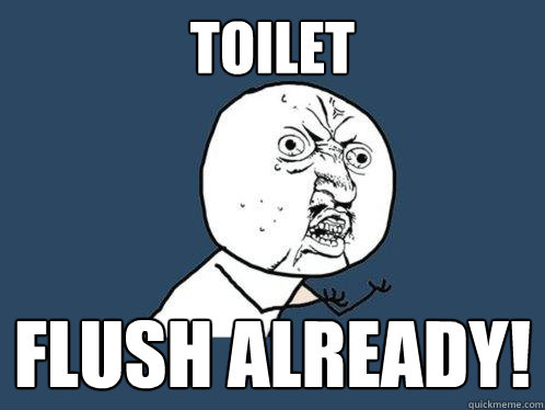 toilet flush already!    Y U No