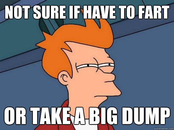 not sure if have to fart or take a big dump - not sure if have to fart or take a big dump  Futurama Fry