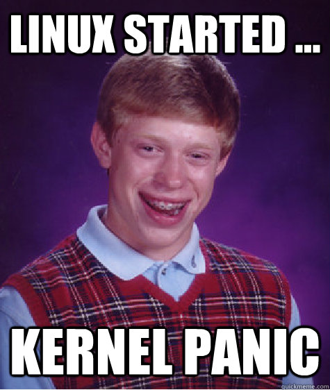 LINUX STARTED ... KERNEL PANIC  Bad Luck Brian