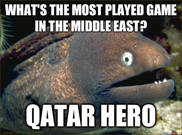 What's the most played game in the middle east? Qatar Hero  Bad Joke Eel