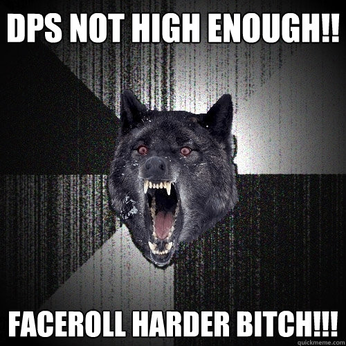 DPS not High enough!! Faceroll harder Bitch!!!  Insanity Wolf