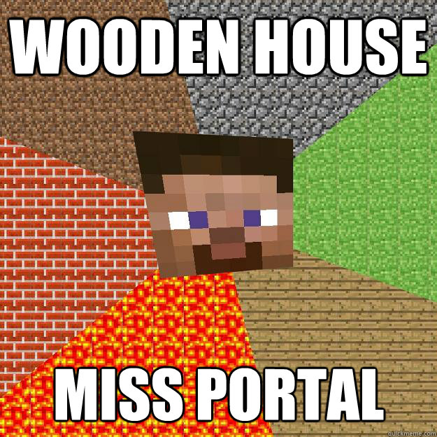 wooden house miss portal   Minecraft