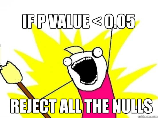 if p value < 0.05 reject all the nulls - if p value < 0.05 reject all the nulls  X All The Things