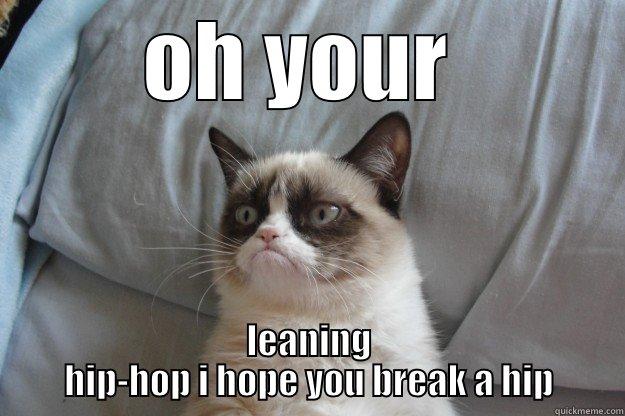 the hip break - OH YOUR  LEANING HIP-HOP I HOPE YOU BREAK A HIP Grumpy Cat