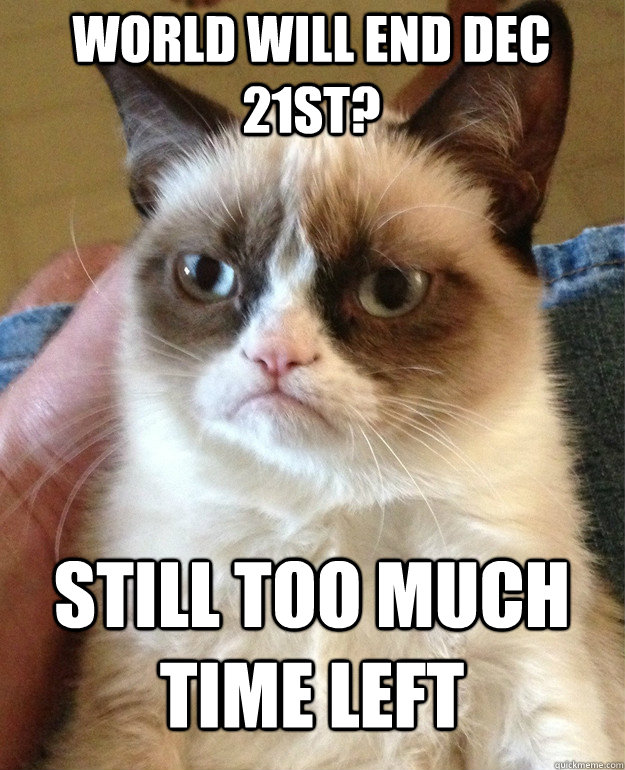 World will end Dec 21st? still too much time left  Grumpy Cat