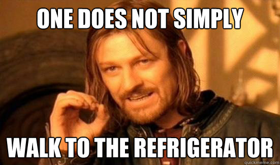 One Does Not Simply walk to the refrigerator
  Boromir