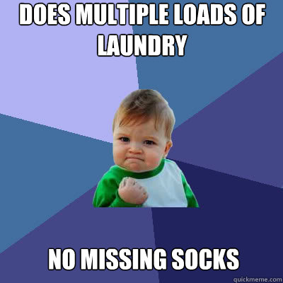 Does multiple loads of laundry No missing socks  Success Baby