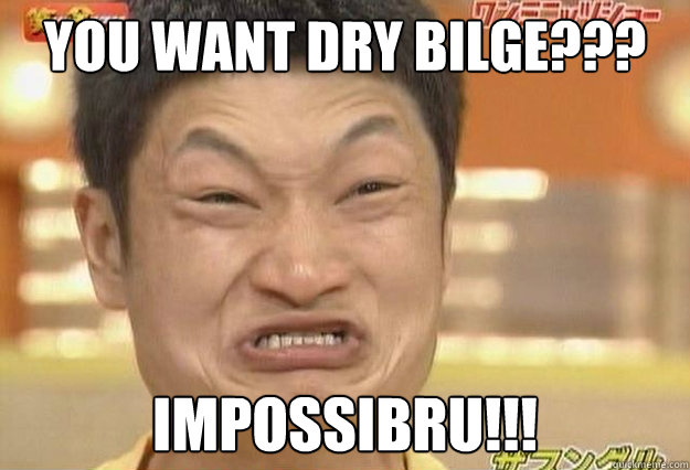 you want dry bilge??? IMPOSSIBRU!!!  