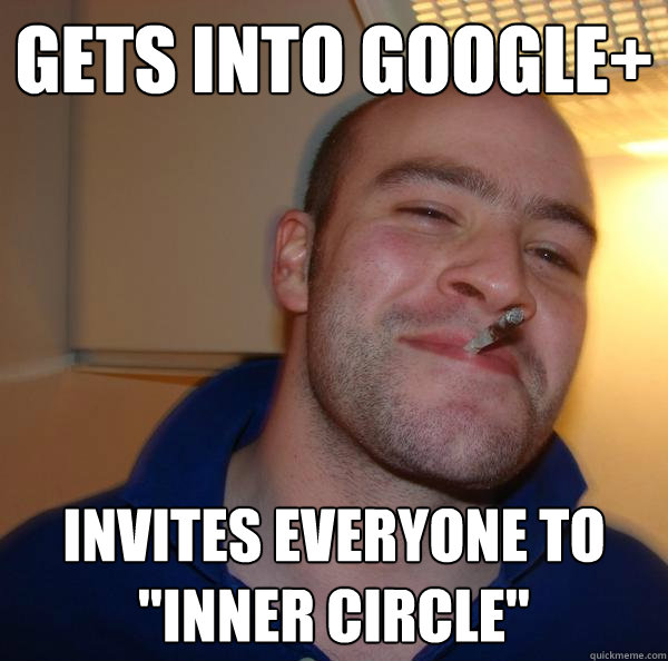 Gets into Google+ Invites everyone to 