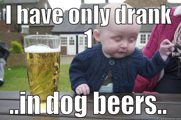 I HAVE ONLY DRANK 1 ..IN DOG BEERS.. drunk baby