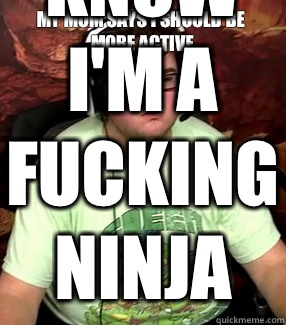 My Mom says I should be more active Little does she know I'm a fucking ninja  Meme