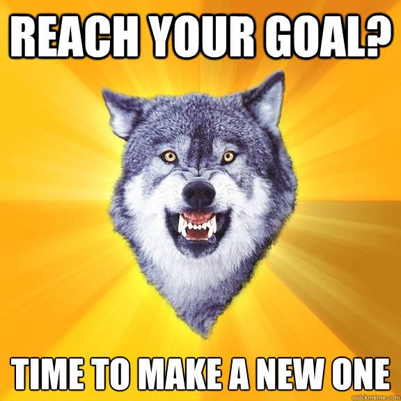 Reach your goal? time to make a new one  Courage Wolf