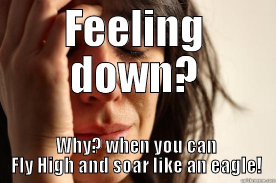 Don't cry..FLY! - FEELING DOWN? WHY? WHEN YOU CAN FLY HIGH AND SOAR LIKE AN EAGLE! First World Problems