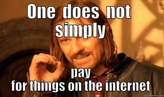 ONE  DOES  NOT  SIMPLY PAY FOR THINGS ON THE INTERNET Boromir