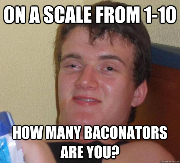 on a scale from 1-10 how many baconators are you?  10 Guy