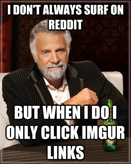 I don't always surf on Reddit but when I do i only click IMGUR links - I don't always surf on Reddit but when I do i only click IMGUR links  The Most Interesting Man In The World