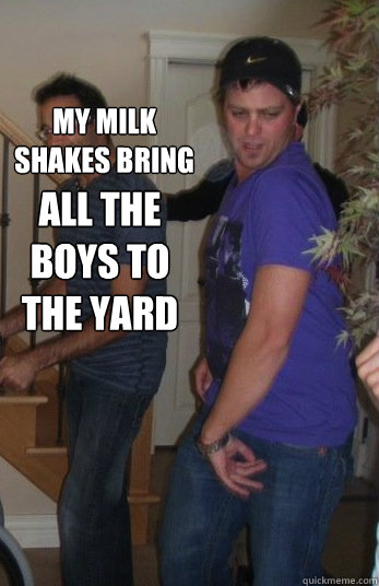 my milk shakes bring all the boys to the yard  Haters gonna hate