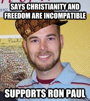 says christianity and freedom are incompatible supports ron paul  