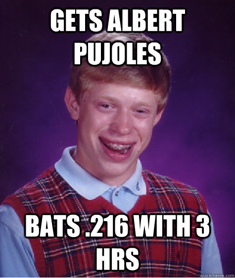 Gets Albert Pujoles Bats .216 with 3 hrs - Gets Albert Pujoles Bats .216 with 3 hrs  Bad Luck Brian