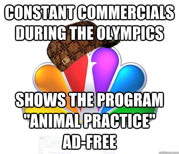 Constant commercials during the Olympics  Shows the program 