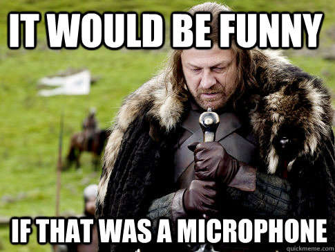 It would be funny If that was a microphone  Eddard Stark