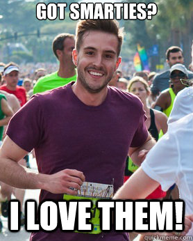 Got smarties? I love them!  Ridiculously photogenic guy