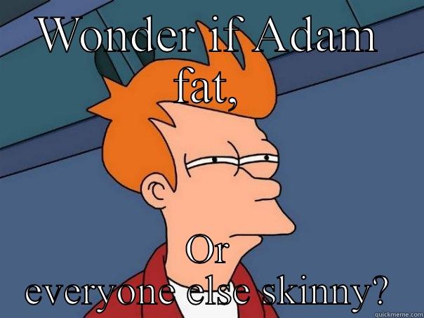 WONDER IF ADAM FAT, OR EVERYONE ELSE SKINNY? Futurama Fry