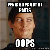 Penis slips out of pants Oops - Penis slips out of pants Oops  Emo Peter Parker