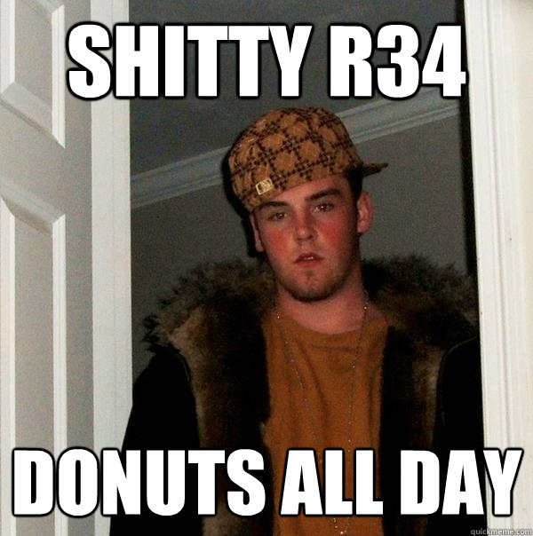 shitty r34 donuts all day  Scumbag Steve