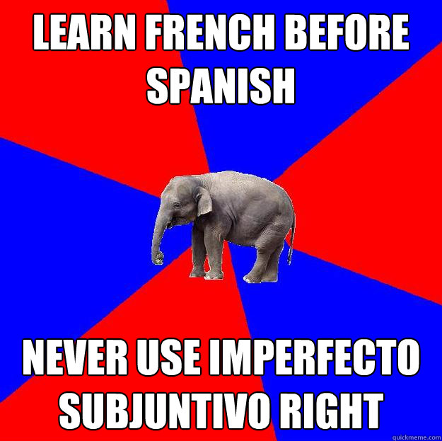 Learn French before Spanish Never use imperfecto subjuntivo right  Foreign language elephant