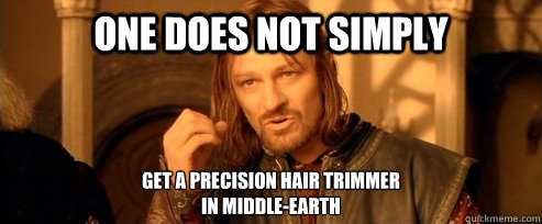 One does not simply Get A precision hair trimmer
in Middle-earth  One Does Not Simply