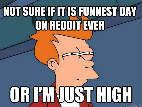 Not sure if it is funnest day on reddit ever or i'm just high  Futurama Fry