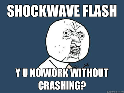 Shockwave Flash y u no work without crashing?  Y U No