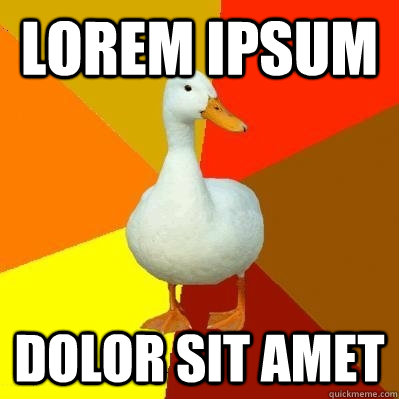 Lorem ipsum dolor sit amet  Tech Impaired Duck