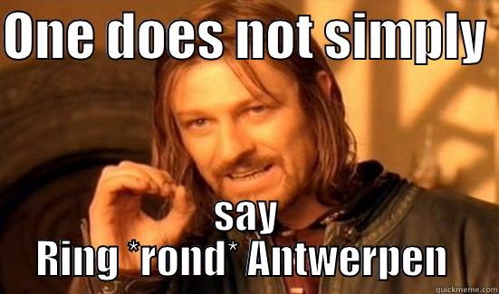 De Ring rond Antwerpen bestaat niet. U bedoelt vast onze kamionsnelweg door 't stad! - ONE DOES NOT SIMPLY  SAY RING *ROND* ANTWERPEN  Boromir