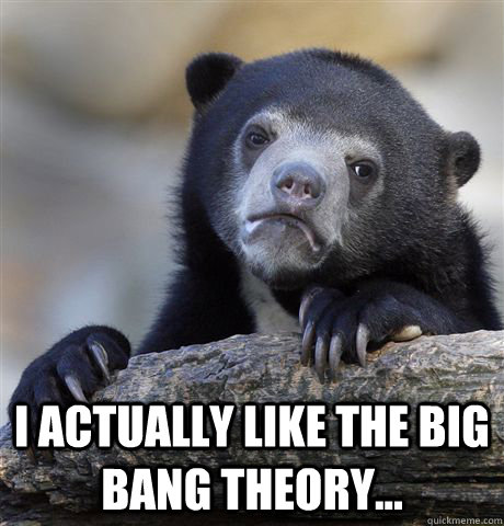  I actually like the big bang theory...  Confession Bear