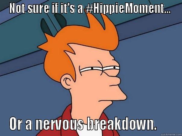 NOT SURE IF IT'S A #HIPPIEMOMENT... OR A NERVOUS BREAKDOWN.      Futurama Fry