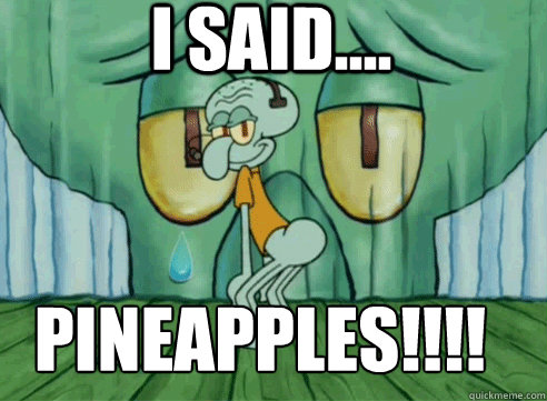 I Said....  PINEAPPLES!!!!  Squidward