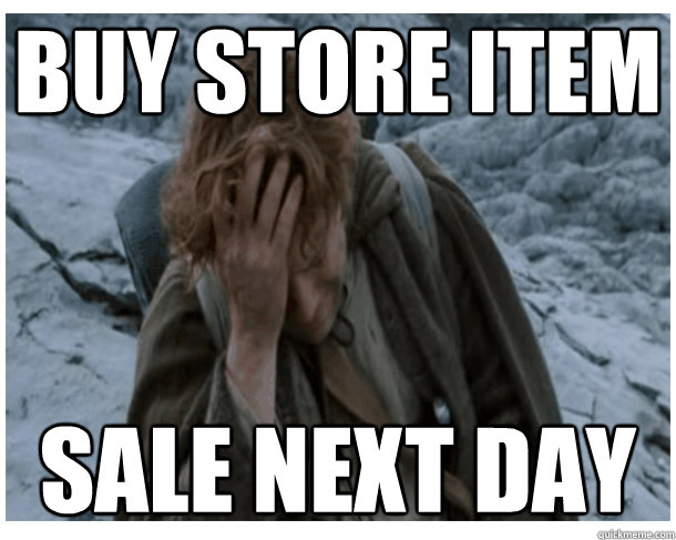 buy store item sale next day - buy store item sale next day  LOTRO World Problems