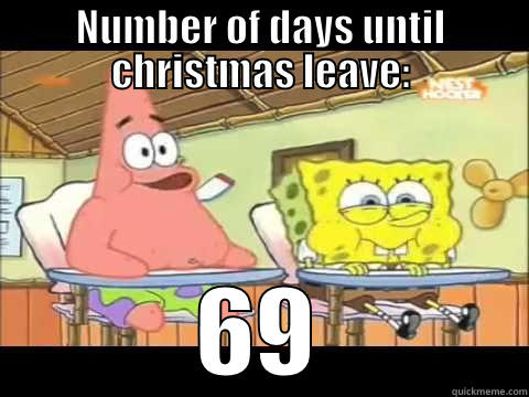 NUMBER OF DAYS UNTIL CHRISTMAS LEAVE: 69 Misc