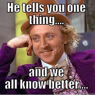 HE TELLS YOU ONE THING.... AND WE ALL KNOW BETTER.... Creepy Wonka