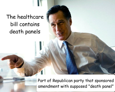 The healthcare bill contains death panels Part of Republican party that sponsored amendment with supposed 