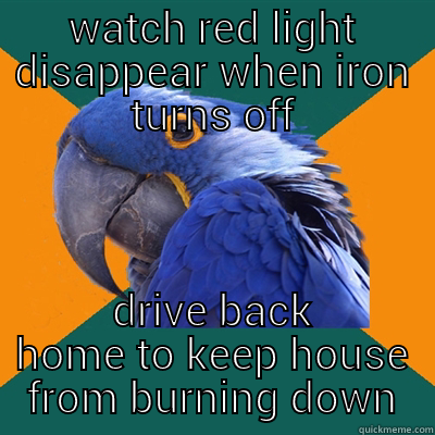 burning down the house - WATCH RED LIGHT DISAPPEAR WHEN IRON TURNS OFF DRIVE BACK HOME TO KEEP HOUSE FROM BURNING DOWN Paranoid Parrot